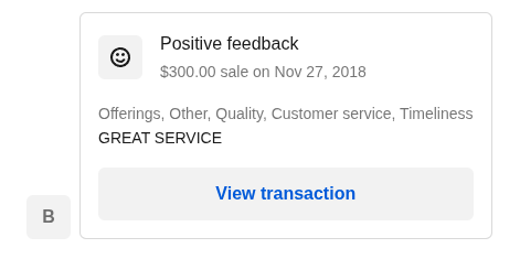 REview from customer states Great Service